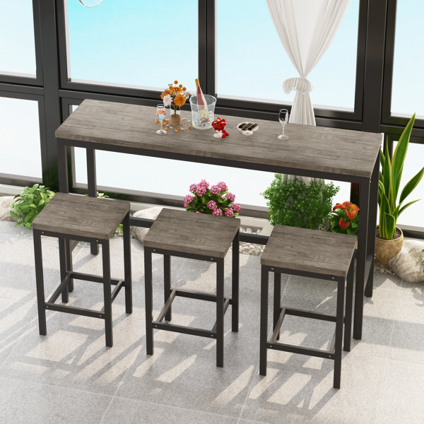 Winston Porter Bar Table Set Bar Table with Stools Pub Table Set